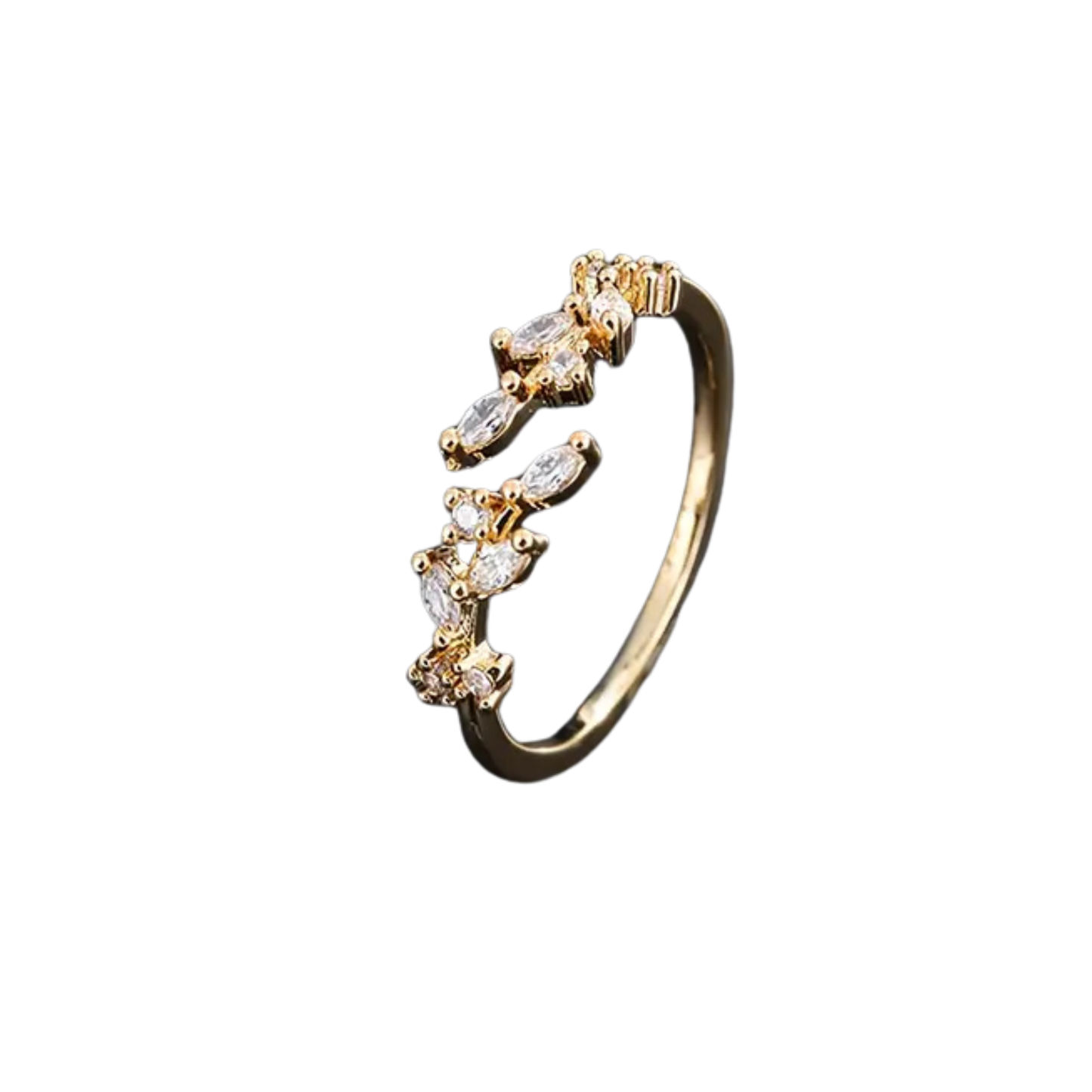 Ayarlanabilir Gold Zirkon Taş Yüzük