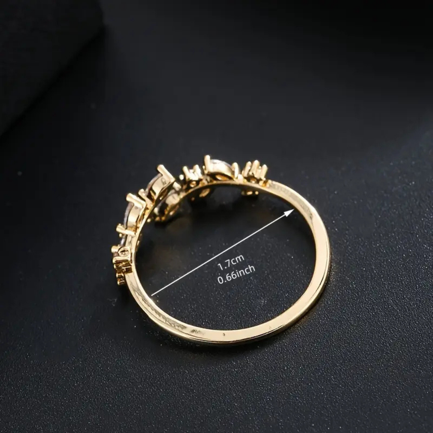 Ayarlanabilir Gold Zirkon Taş Yüzük